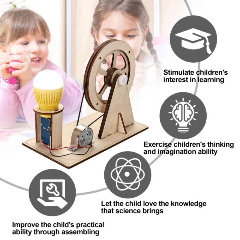 Science Kits for Teens, STEM Toys for Boys and Girls, Hand-Cranked Generator DIY Craft Kit, Fun Educational Gift