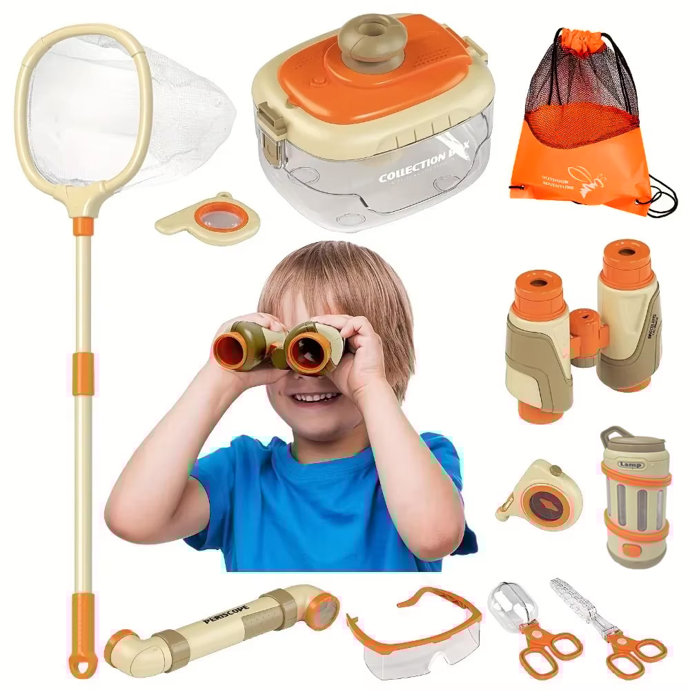 Kids Explorer Kit, Bug Catcher, Binoculars, Outdoor Exploration Kit for Hiking, Camping, Educational Toy for Kids