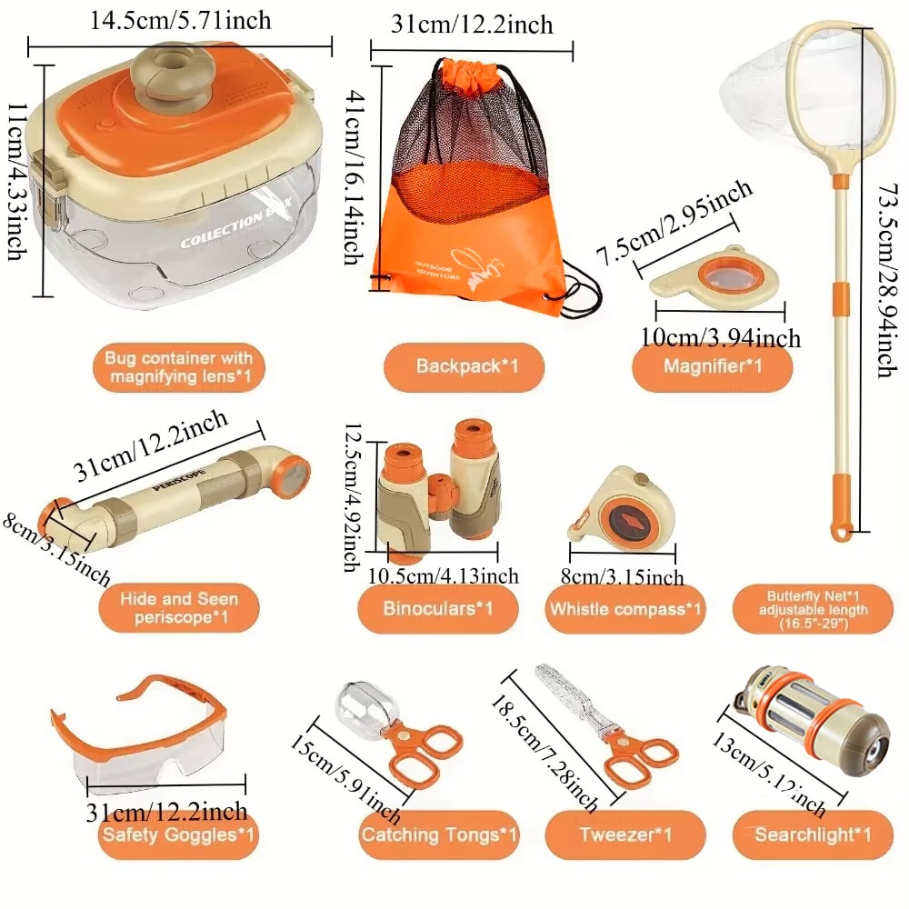 Kids Explorer Kit, Bug Catcher, Binoculars, Outdoor Exploration Kit for Hiking, Camping, Educational Toy for Kids