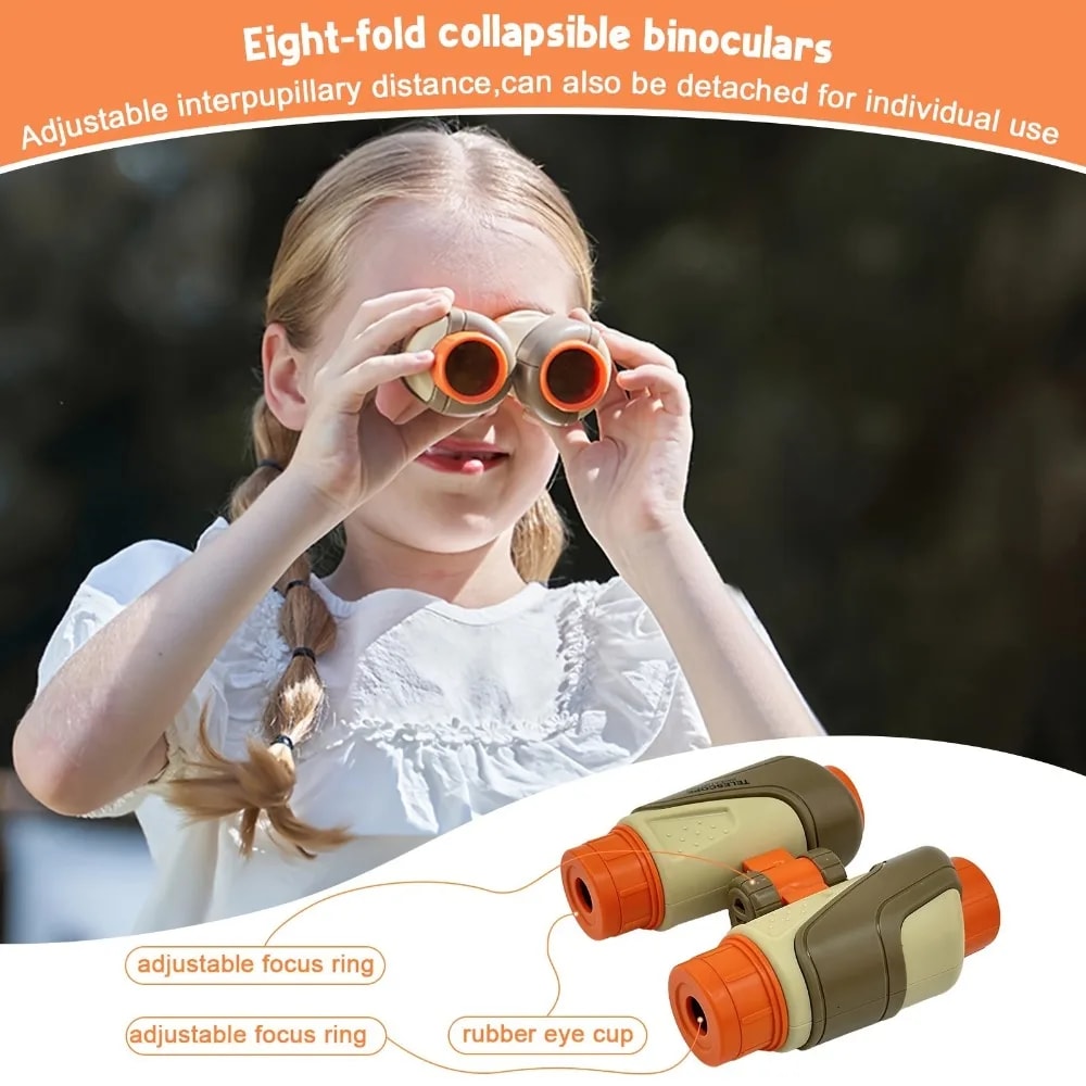 Kids Explorer Kit, Bug Catcher, Binoculars, Outdoor Exploration Kit for Hiking, Camping, Educational Toy for Kids