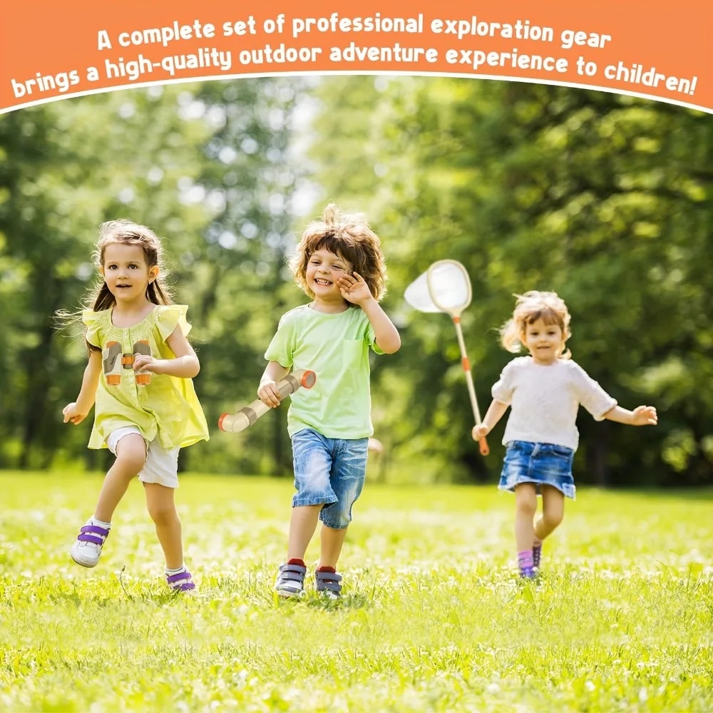 Kids Explorer Kit, Bug Catcher, Binoculars, Outdoor Exploration Kit for Hiking, Camping, Educational Toy for Kids