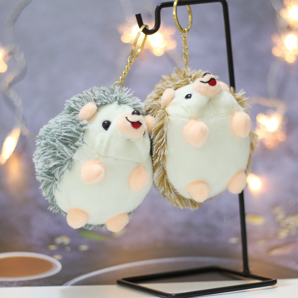 Adorable Handbag Pendants Plush Hedgehog Keychain Pendants Stuffed Animals Doll Toy Keyring Charms 3