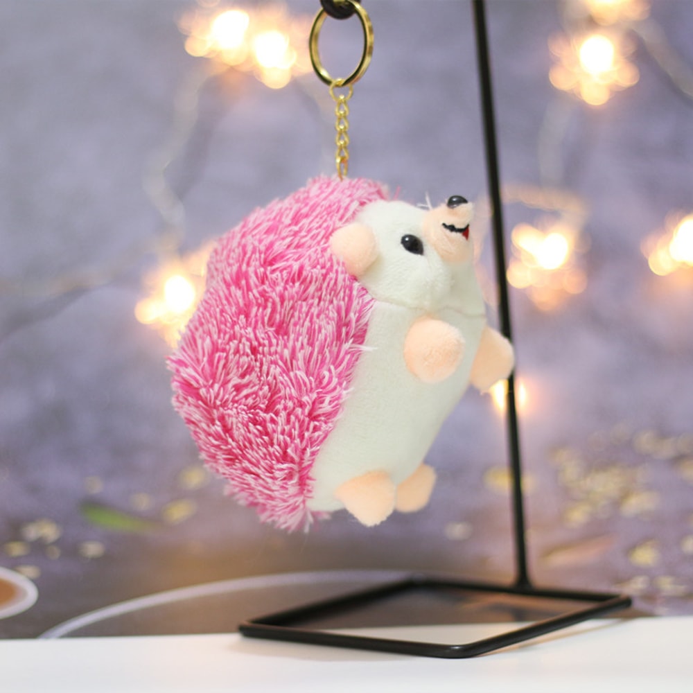 Adorable Handbag Pendants Plush Hedgehog Keychain Pendants Stuffed Animals Doll Toy Keyring Charms 6