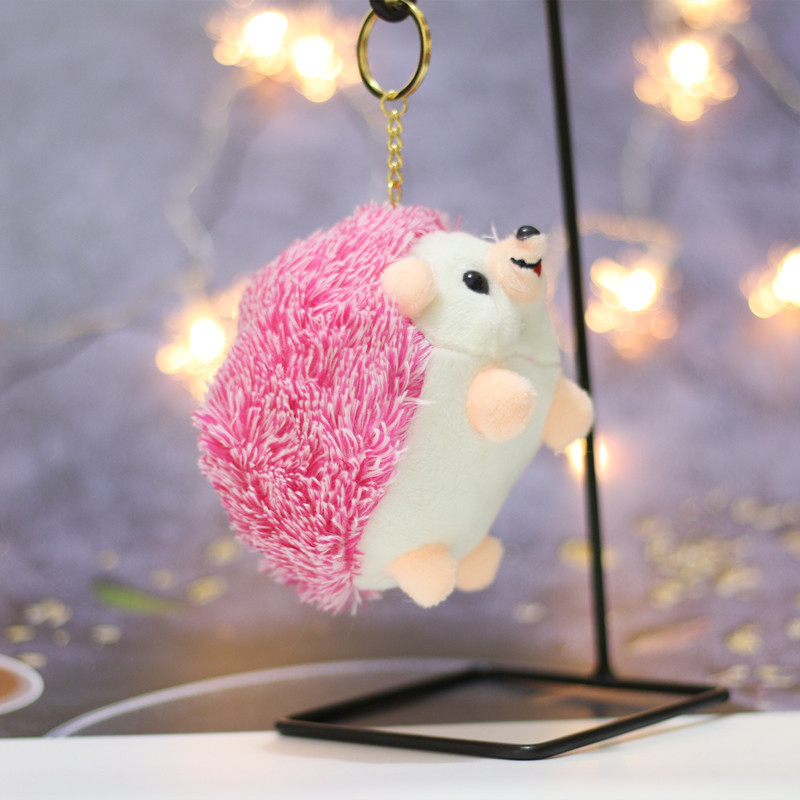 Adorable Handbag Pendants Plush Hedgehog Keychain Pendants Stuffed Animals Doll Toy Keyring Charms 6