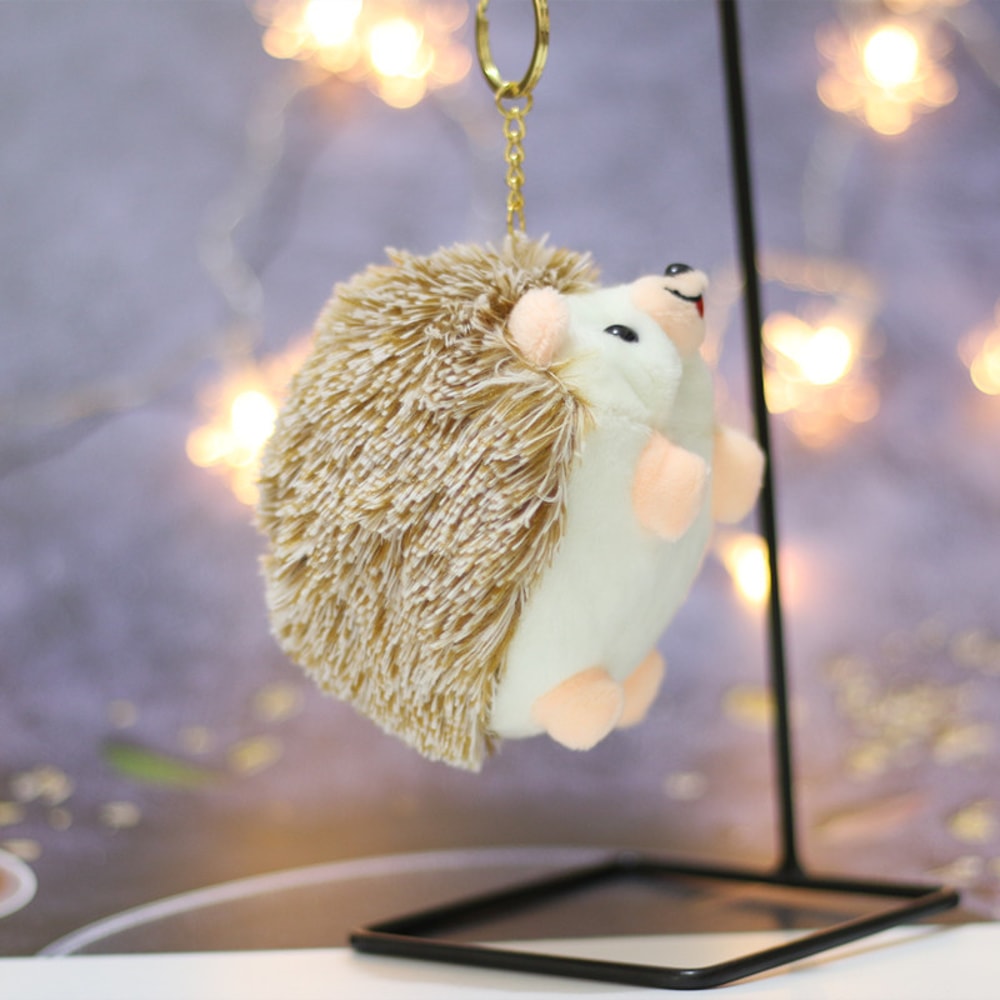 Adorable Handbag Pendants Plush Hedgehog Keychain Pendants Stuffed Animals Doll Toy Keyring Charms 8
