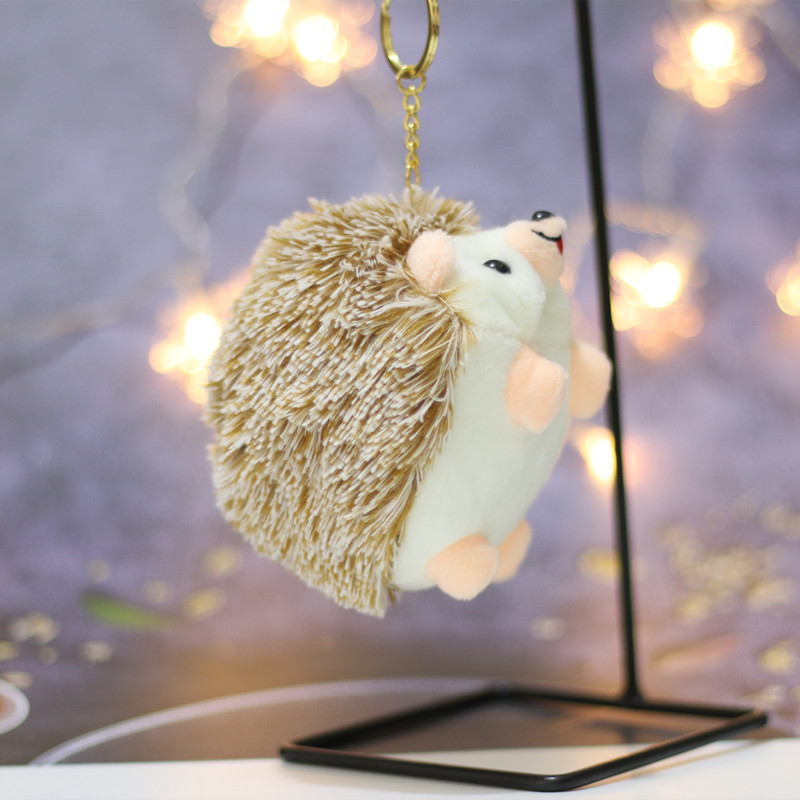 Adorable Handbag Pendants Plush Hedgehog Keychain Pendants Stuffed Animals Doll Toy Keyring Charms 8