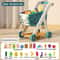 Toddler Shopping Cart Trolley Playset, Educational Toy with Food, Fruits, and Vegetables for Kids