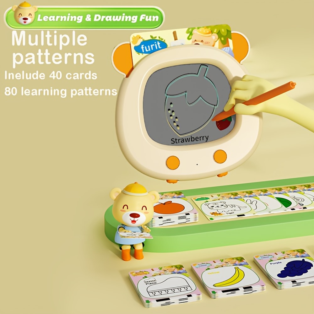 Montessori Early Educational Toy, Toddler Flash Cards, Writing Drawing Tablet for Kids, Gift for Boys and Girls