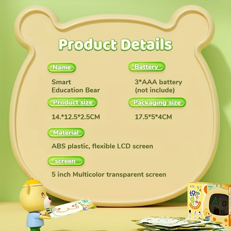 Montessori Early Educational Toy, Toddler Flash Cards, Writing Drawing Tablet for Kids, Gift for Boys and Girls