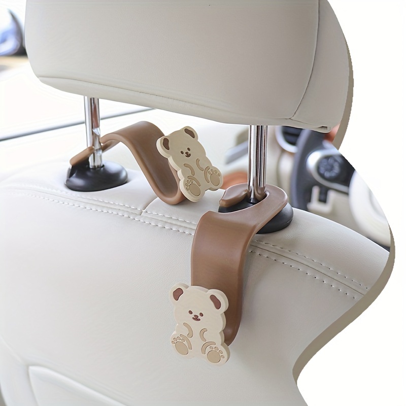 Cute Bear Bunny Cartoon Headrest Hooks For Purses And Bag Car Back Seat Hanger Universal Storage Ho 3