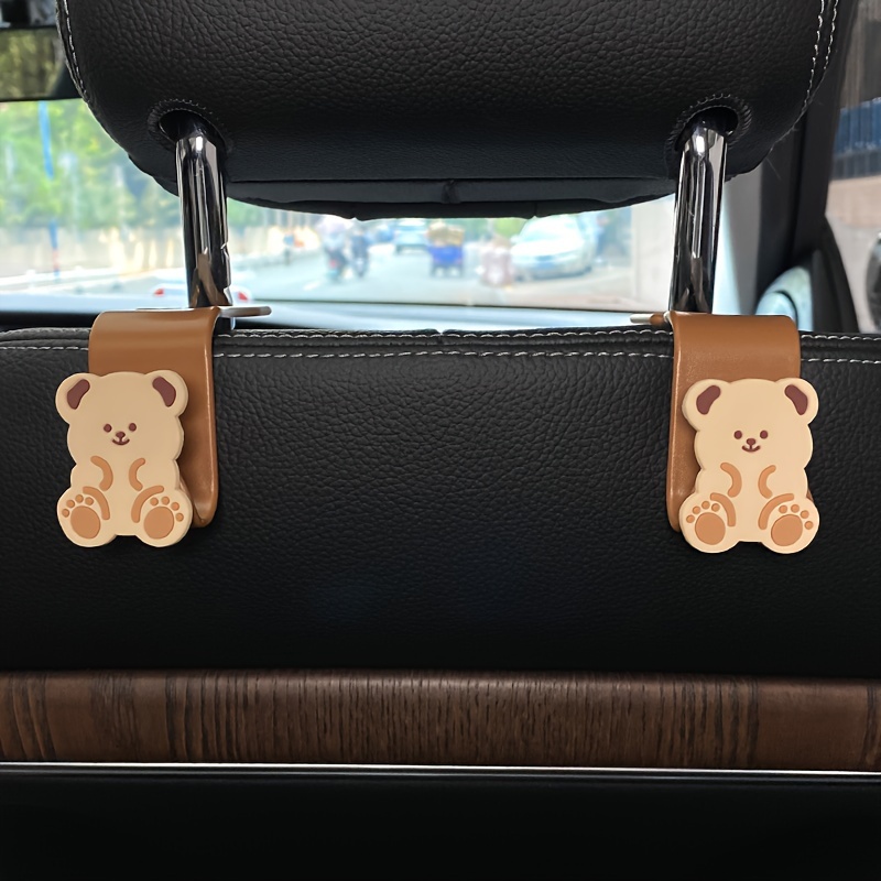 Cute Bear Bunny Cartoon Headrest Hooks For Purses And Bag Car Back Seat Hanger Universal Storage Ho 4