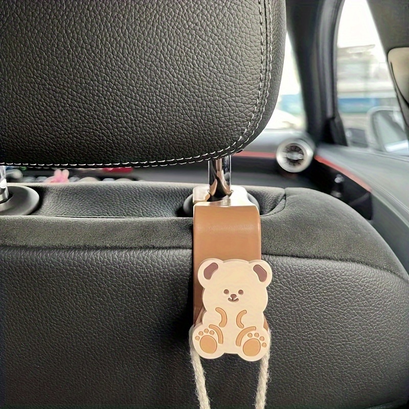 Cute Bear Bunny Cartoon Headrest Hooks For Purses And Bag Car Back Seat Hanger Universal Storage Ho 5