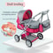 Large Foldable Baby Doll Stroller With Shoulder Bag Retractable Canopy Adjustable Soft Handle For K 0