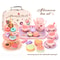 Flower Tea Set Toys for Toddlers, Tea Party Set for Little Girls, Kitchen Pretend Play Toys, Dessert Cake Christmas Gift