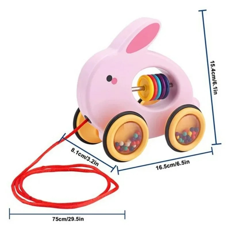 Pull Along Cartoon Animals Toy for Babies, Educational Walking Toy with String for Toddlers, Perfect Gift for Kids