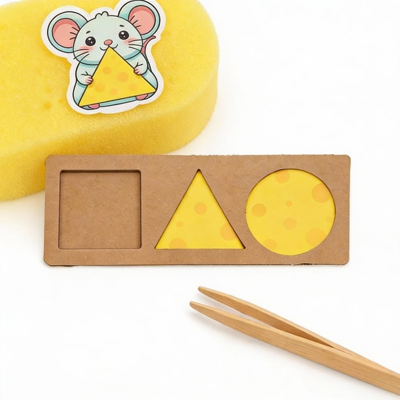Shape Matching Game for Babies, Cheese Mice Design, Boosts Creativity & Focus for Family Fun Playtime