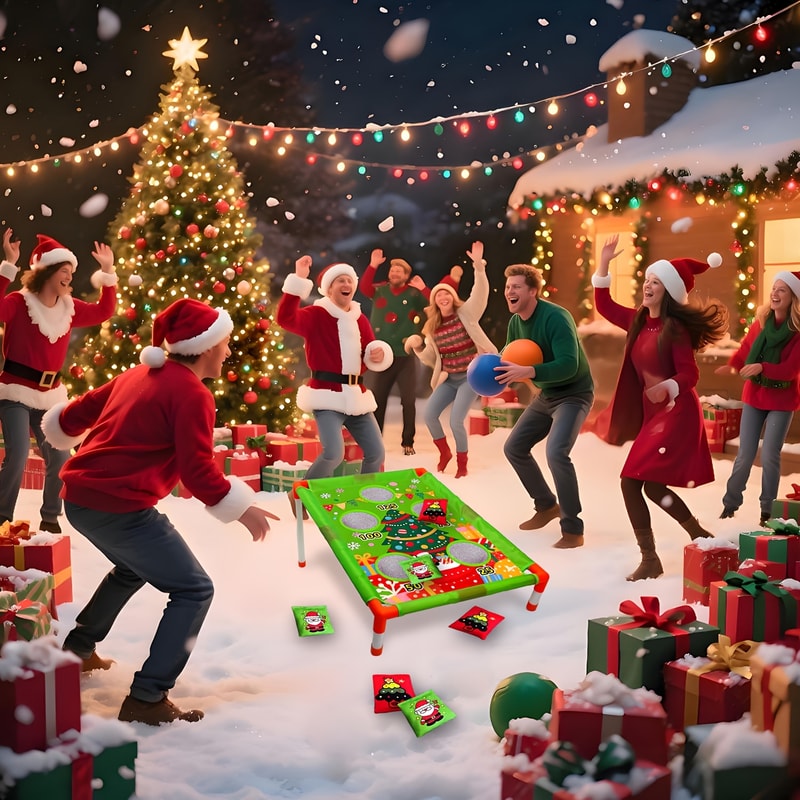 Carnival Games Christmas Bean Bags Toss, Backyard Sports Game, Outdoor Toys for Kids, Xmas Gift Idea