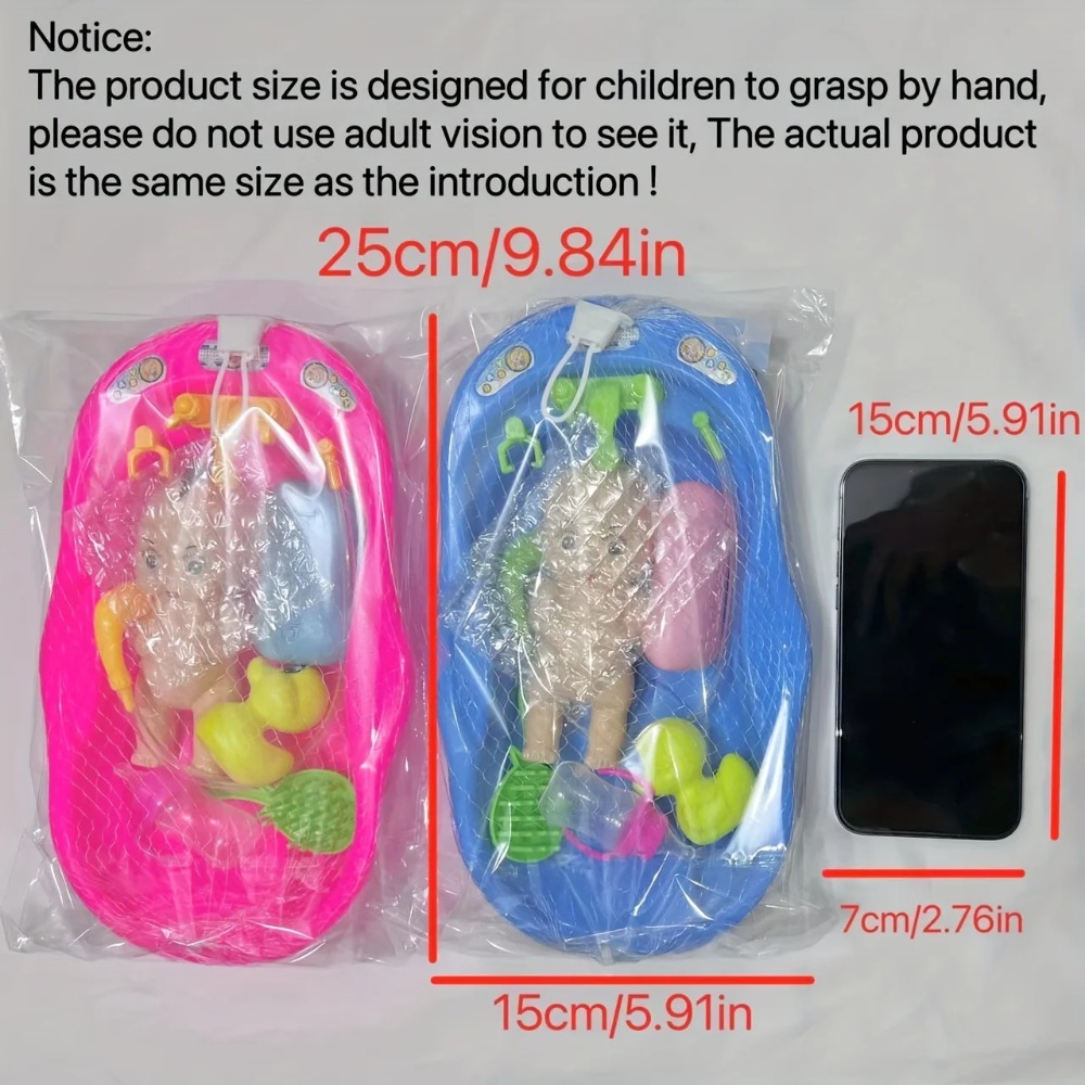 Pretend Play Baby Doll Care Set With Bathtub Accessories Baby Dolls Bath Set For Toddlers Birthday 1