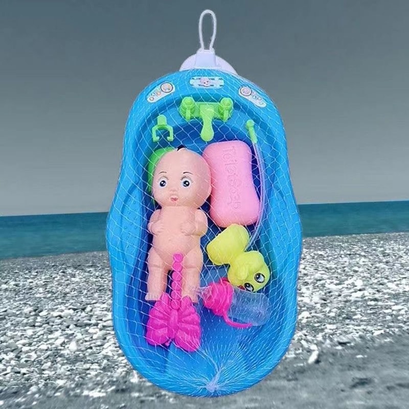 Pretend Play Baby Doll Care Set With Bathtub Accessories Baby Dolls Bath Set For Toddlers Birthday 3