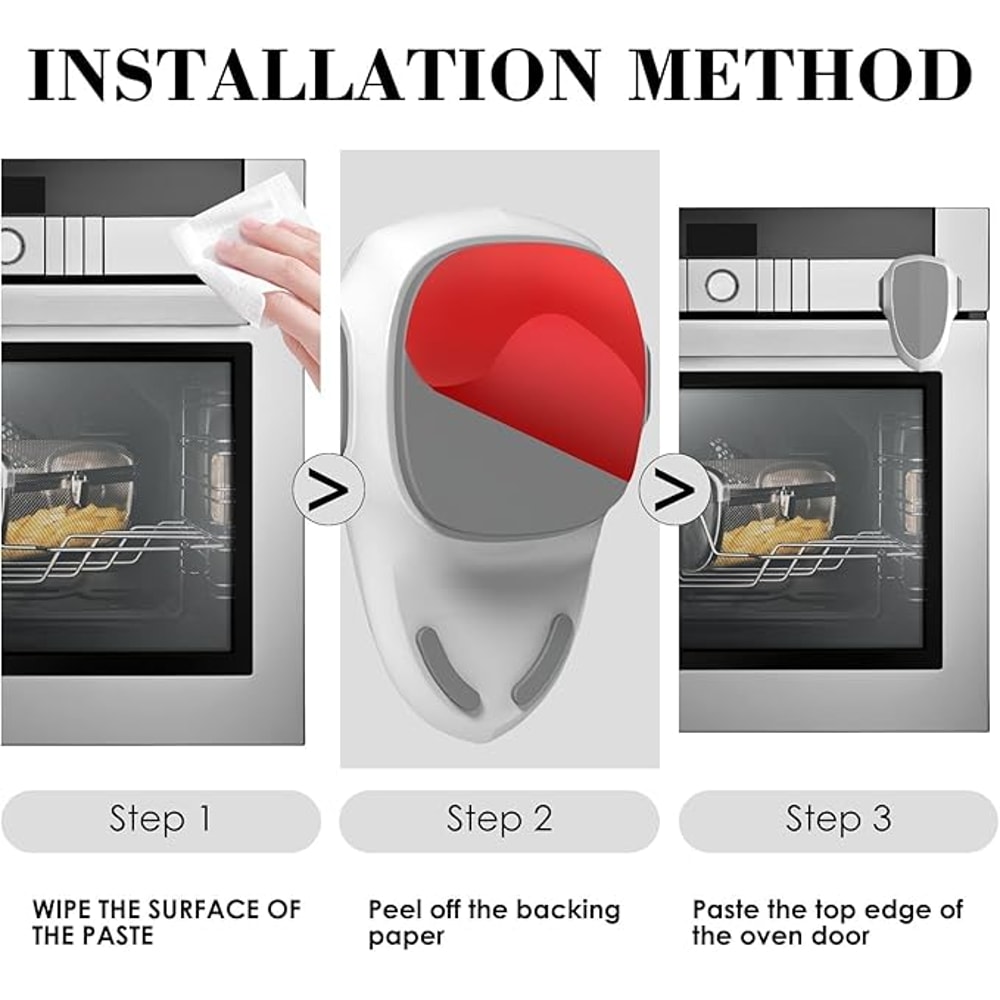 Childproof Oven Door Lock for Toddlers, Heat-Resistant Self-Adhesive Lock, No-Drill, Durable Baby Safety Locks