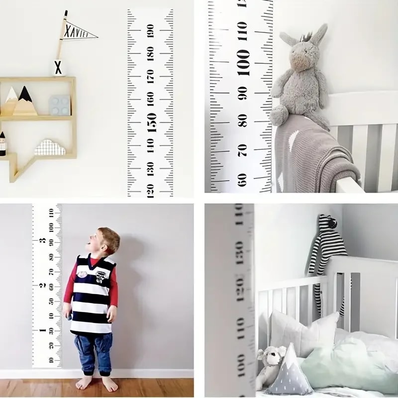 Kids Growth Chart Ruler Removable Wall Art Waterproof Nursery Decor Height Measure Wall Chart For B 4