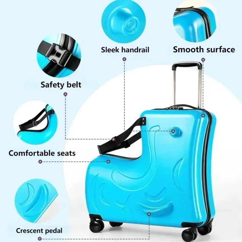 Luggage For Kids Scooter With Removable Seat Belt Pedal Cabin Size 3