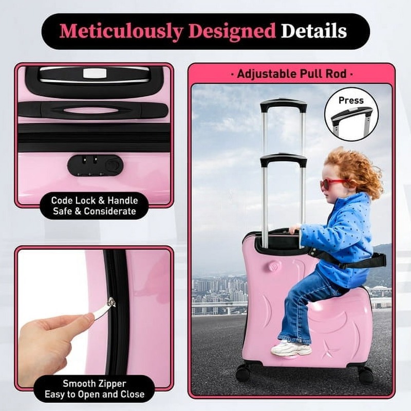 Luggage For Kids Scooter With Removable Seat Belt Pedal Cabin Size 5