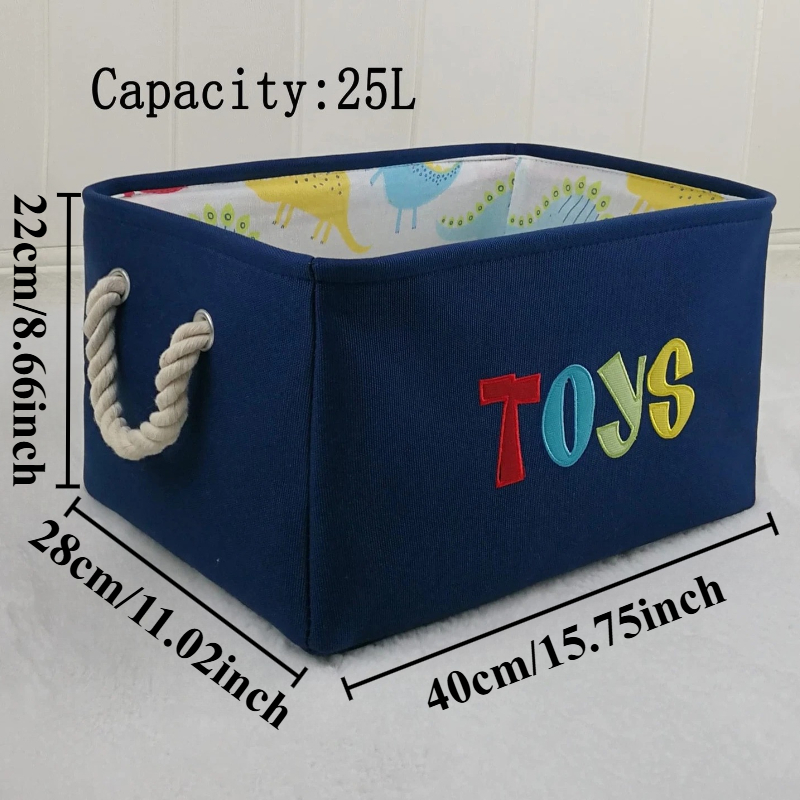 Large Foldable Storage Baskets for Kids, Boys, Girls, Canvas Laundry Basket, Nursery Hamper for Toys & Clothes