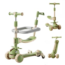 wheel kids scooter with led lights, adjustable height, reversible seat, push handle for kids