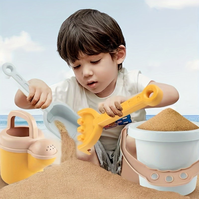 Kids Beach Toy Set, Sea Creatures Sandbox Toys, Toddlers Sand Toys, Bucket Watering Shovel, Travel Outdoor Toy Kit for K