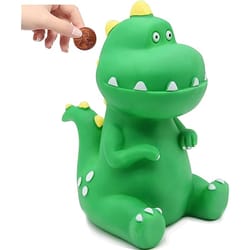 shatterproof tyrannosaurus rex piggy bank, dinosaur money bank for kids, first coin bank gift for boys and girls