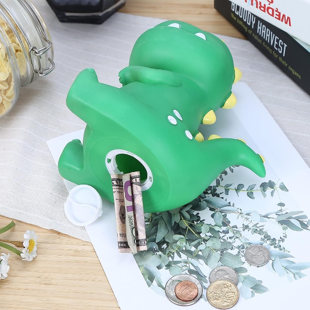 Shatterproof Tyrannosaurus Rex Piggy Bank, Dinosaur Money Bank for Kids, First Coin Bank Gift for Boys and Girls