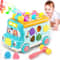 Interactive Music Activity Bus For Kids Shape Sorter Toy With Sound Light WhackaMole Cartoon Schoo 0
