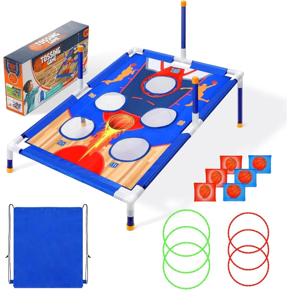 Outdoor Toss Game Combo for Kids, Carnival Games Bean Bags, Ring Toss, Family Fun, Birthday Gift