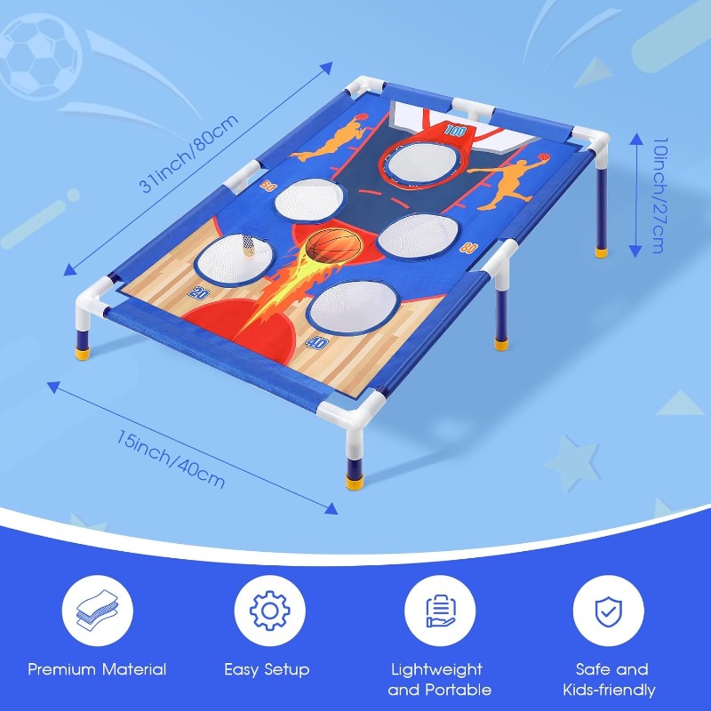 Outdoor Toss Game Combo for Kids, Carnival Games Bean Bags, Ring Toss, Family Fun, Birthday Gift