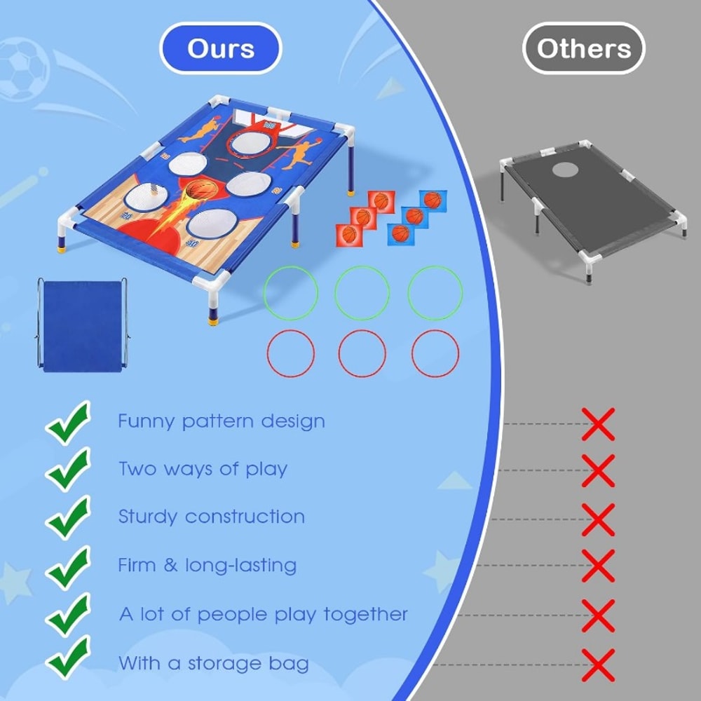 Outdoor Toss Game Combo for Kids, Carnival Games Bean Bags, Ring Toss, Family Fun, Birthday Gift