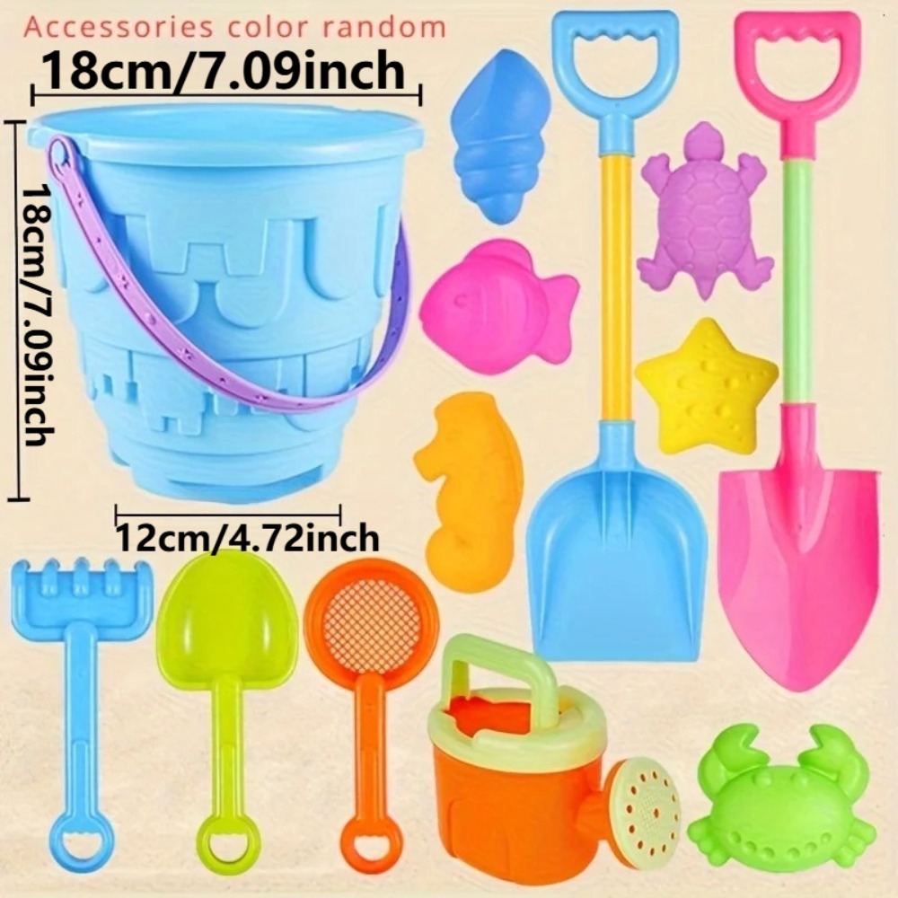 Sandcastle Sand Bucket Shovels For Toddlers Girls Beach Toys Set For Kids Animal Sand Molds Travel 1