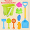 Sandcastle Sand Bucket Shovels For Toddlers Girls Beach Toys Set For Kids Animal Sand Molds Travel 8