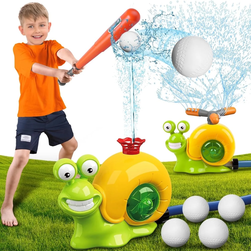 Rotating Snail Water Sprinkler Baseball Toy, Water Splashing Fun with Sprinkler Heads for Kids