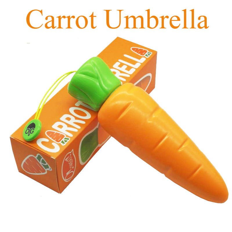 Cute Carrot Umbrella For Kids Radish Cartoon Windproof Parasol Perfect Halloween And Xmas Gift For 1