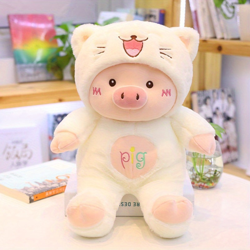 Stuffed Cartoon Pig Plush Toy With Bear Hat Cute Doll For Bed Sofa Decoration Birthday Gifts For Ki 4