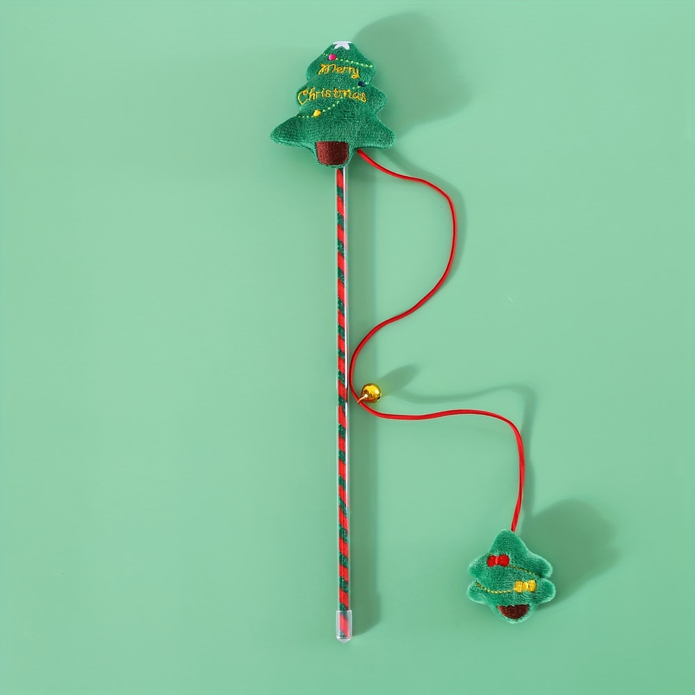 Interactive Cat Toys Kitten With Bell Santa Claus Snowman Elk Cat Toy Christmas Cats Wand Supplies 0
