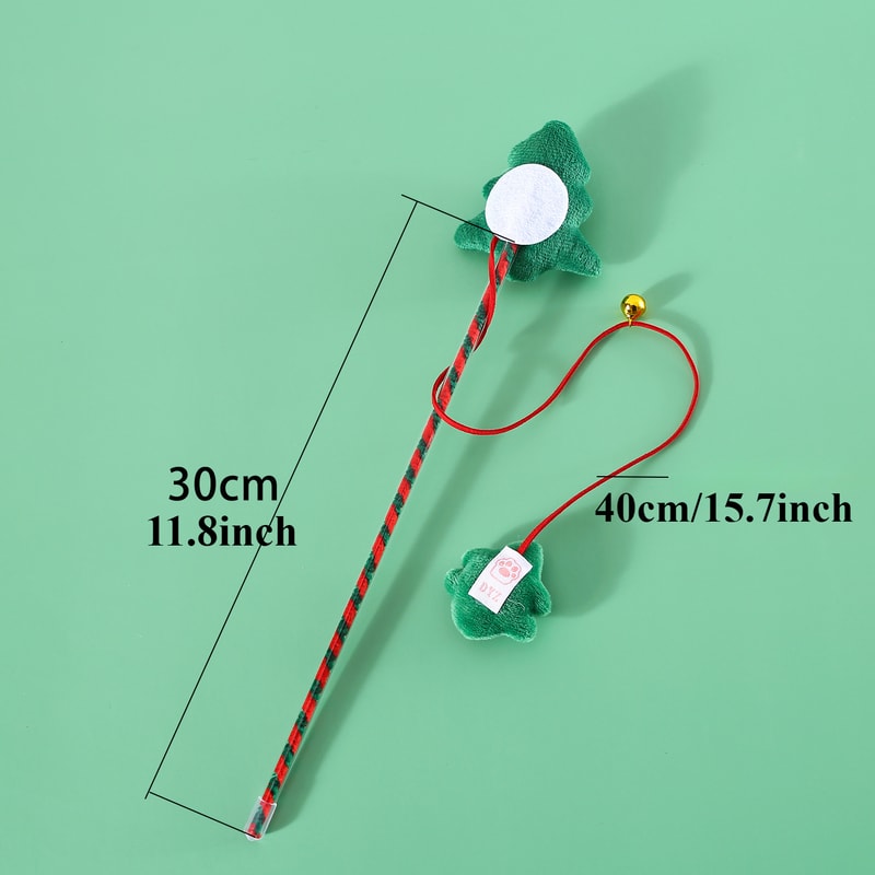 Interactive Cat Toys Kitten With Bell Santa Claus Snowman Elk Cat Toy Christmas Cats Wand Supplies 3