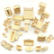 Natural Wood Mini House Furniture Collection Models DIY Wooden Dollhouse