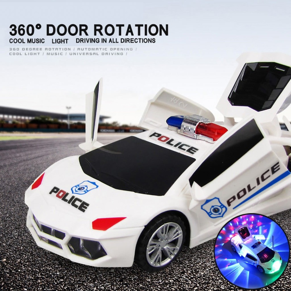 Police Car Toy With LED Lights Sound Openable Door Universal Wheel Patrol Cop Play Vehicle For Tod 2
