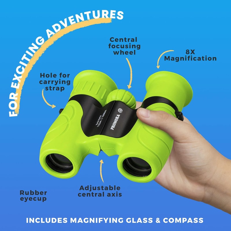 Kids Binoculars Set Magnifying Glass Compass Telescope Toy For Boys Girls 3