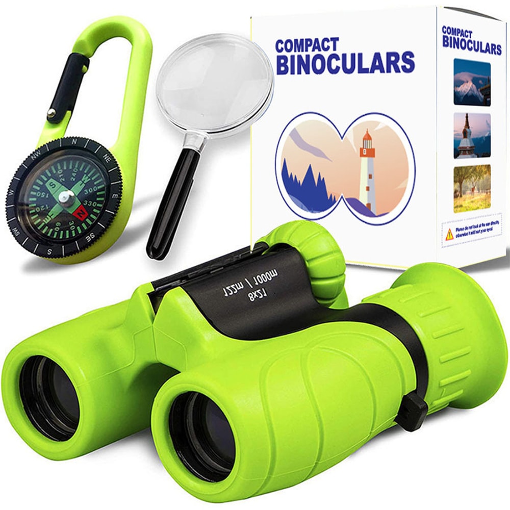 Kids Binoculars Set Magnifying Glass Compass Telescope Toy For Boys Girls 6
