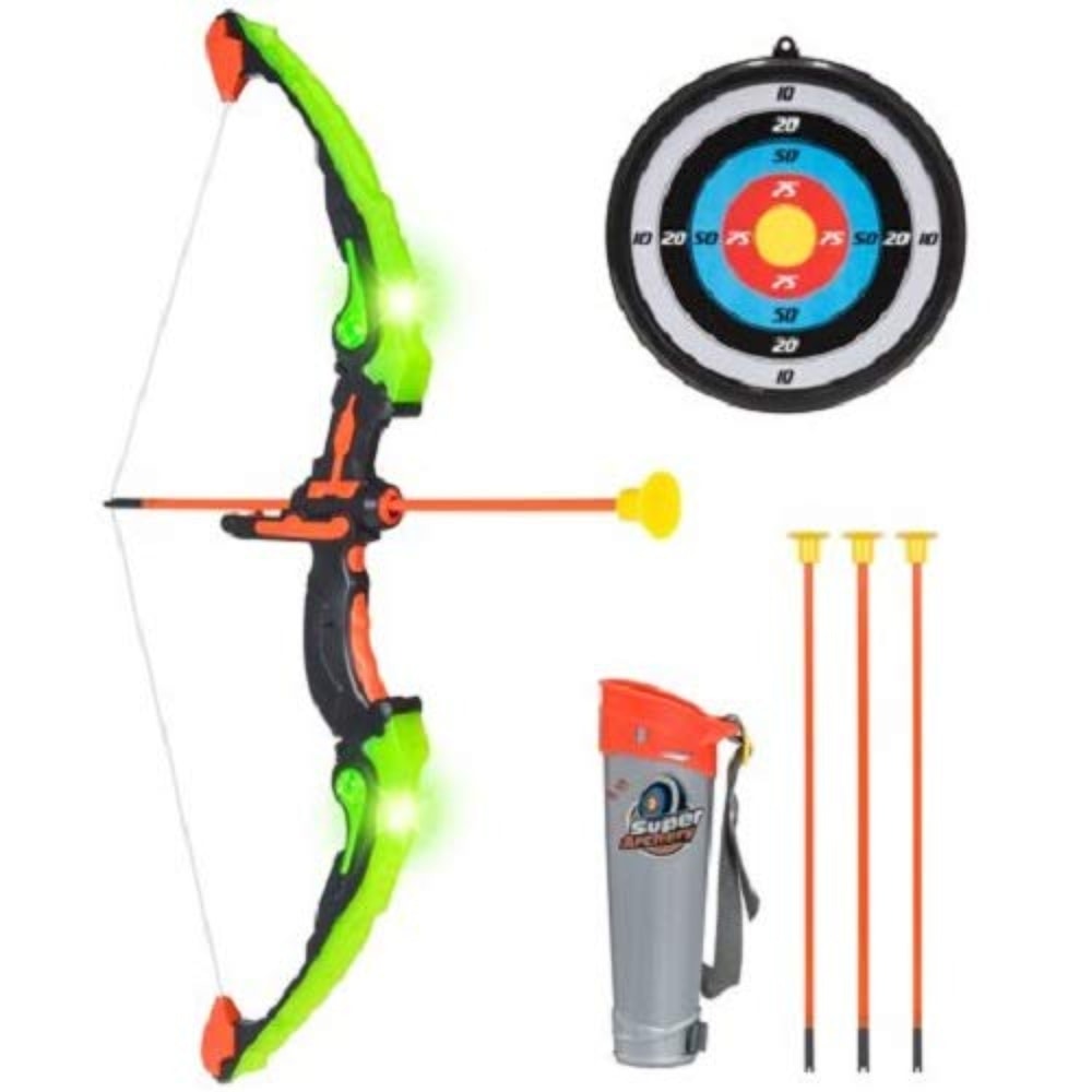 LED Light Up Archery Toy Set For Kids Bow And Arrow Game With Quiver Indoor And Outdoor Sport Toys 3