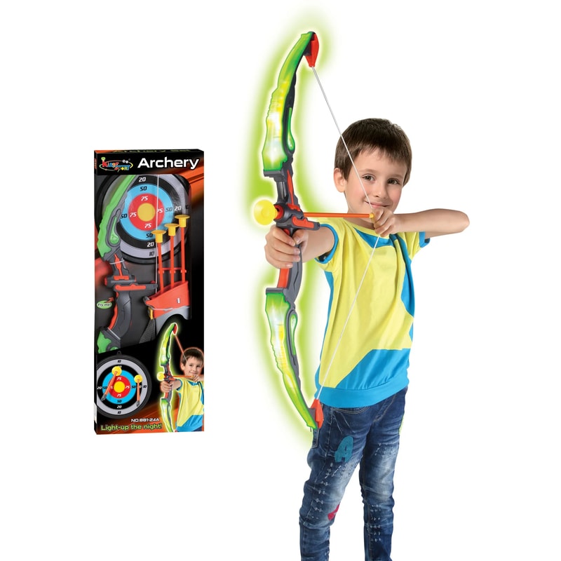 LED Light Up Archery Toy Set For Kids Bow And Arrow Game With Quiver Indoor And Outdoor Sport Toys 6