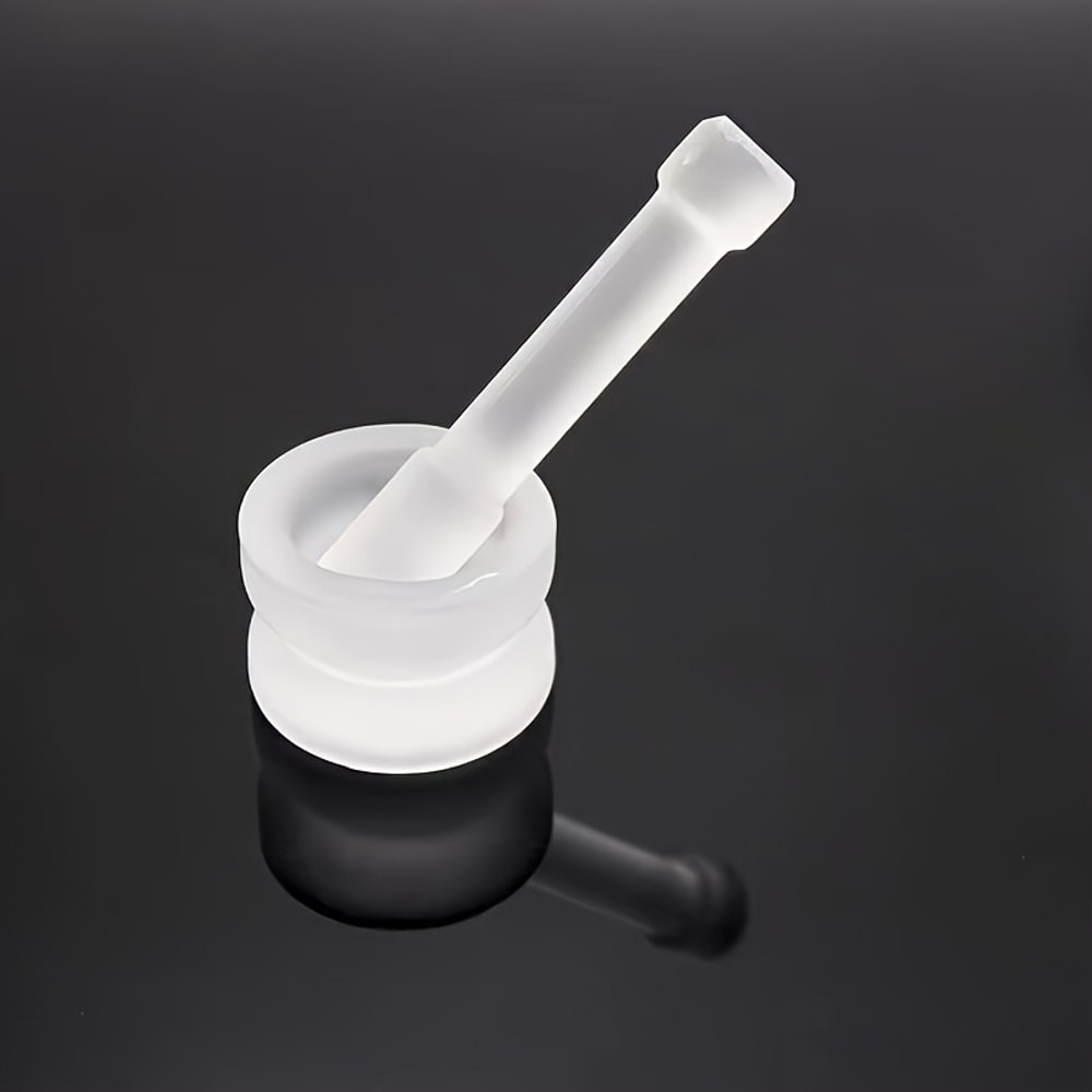 Mini Glass Mortar and Pestle Set, White Bowl for Medicine Grinding, Mixing, Crushing Pills, Perfect for Pharmacy Lab